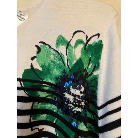 Alfred Dunner SS Floral Sweater NWT 1X - Picture 3 of 11